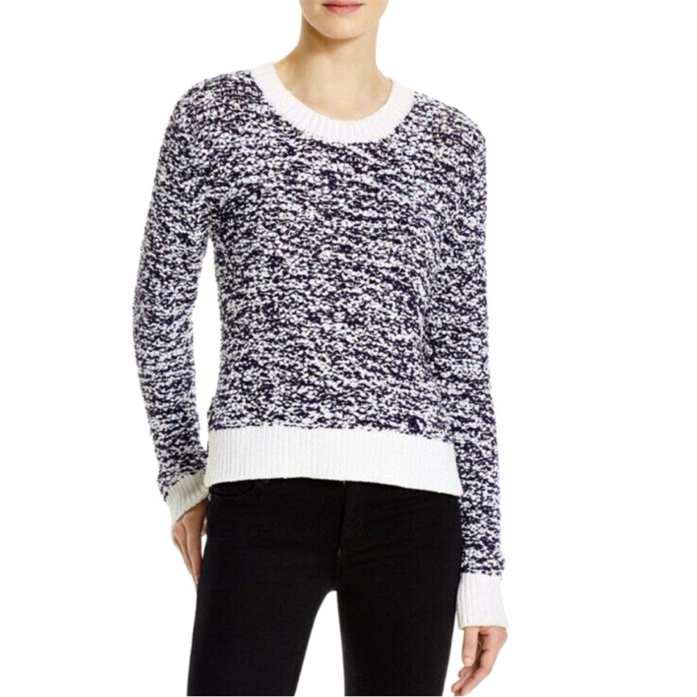 Rag & Bone Women's Naomi Marled Boucle Texture Blue Pull-over Sweater Size Small